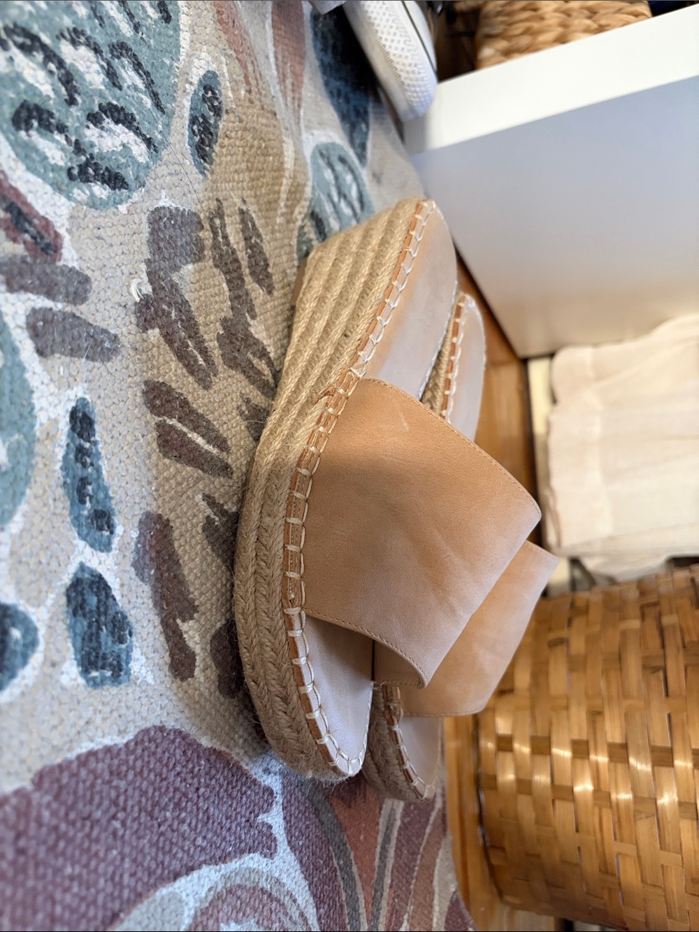 Catherine Malandrino Tan Espadrille Slide Sandals